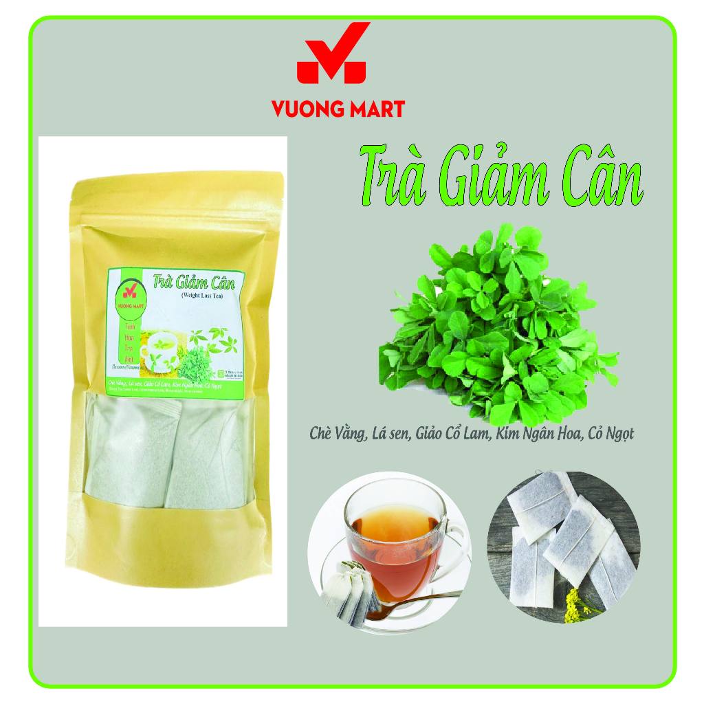 Trà giảm cân 150 Gram( 30 túi lọc x5g) (dưỡng nhan hỗ trợ detox, thải độc, đốt cháy mỡ thừa hiệu quả ) Vuong Mart