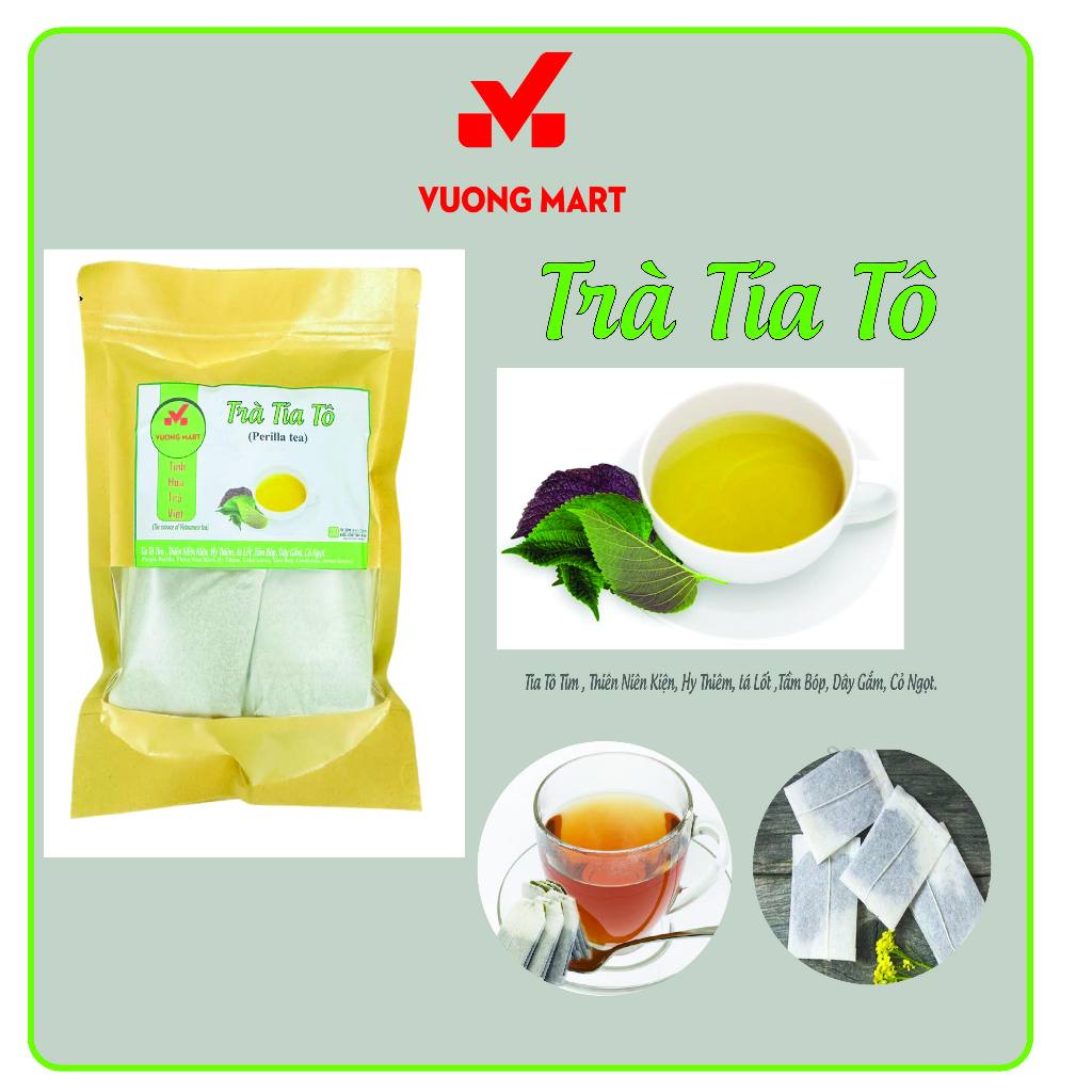 Trà tía tô 150 Gram ( 30 túi lọc x5g) (Giúp giảm Acid Uric về ngưỡng thường và ổn định ngăn ngừa tăng lại) VUONG MART